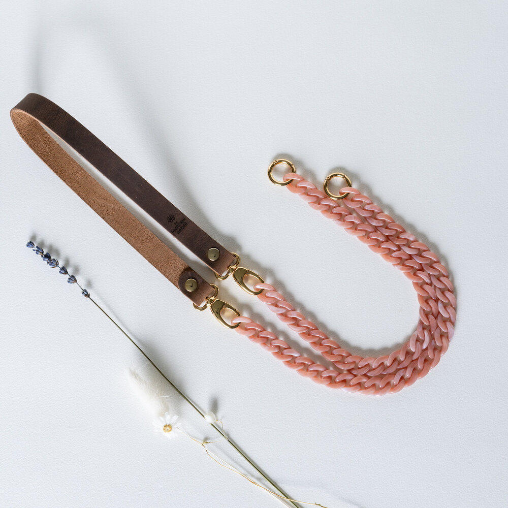 Telefoonkoord buffel bruin oud roze