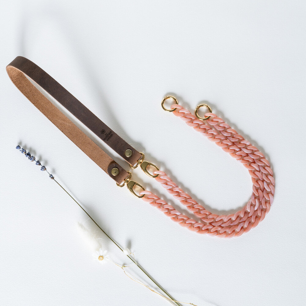 Telefoonkoord buffel bruin - oud roze