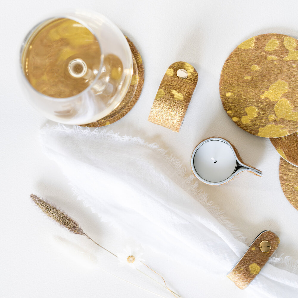 Napkin rings - brown - gold