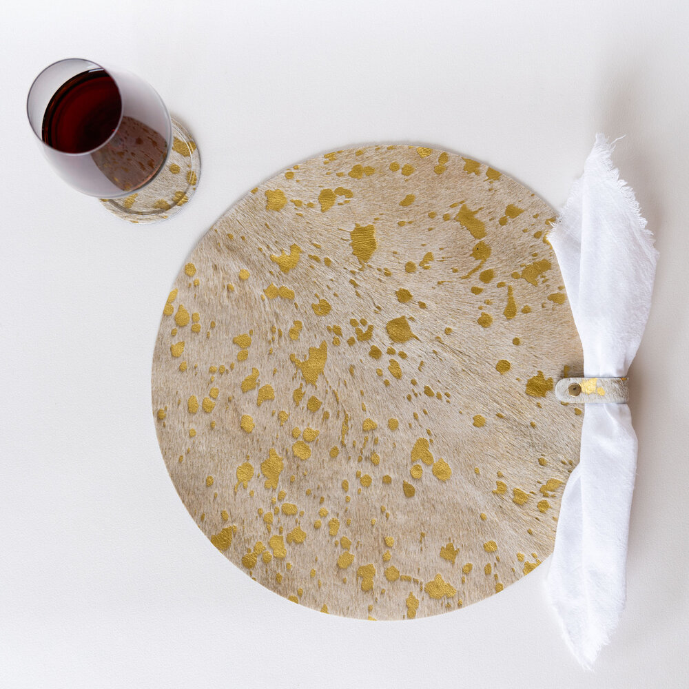 Placemat/onderlegger beige goud