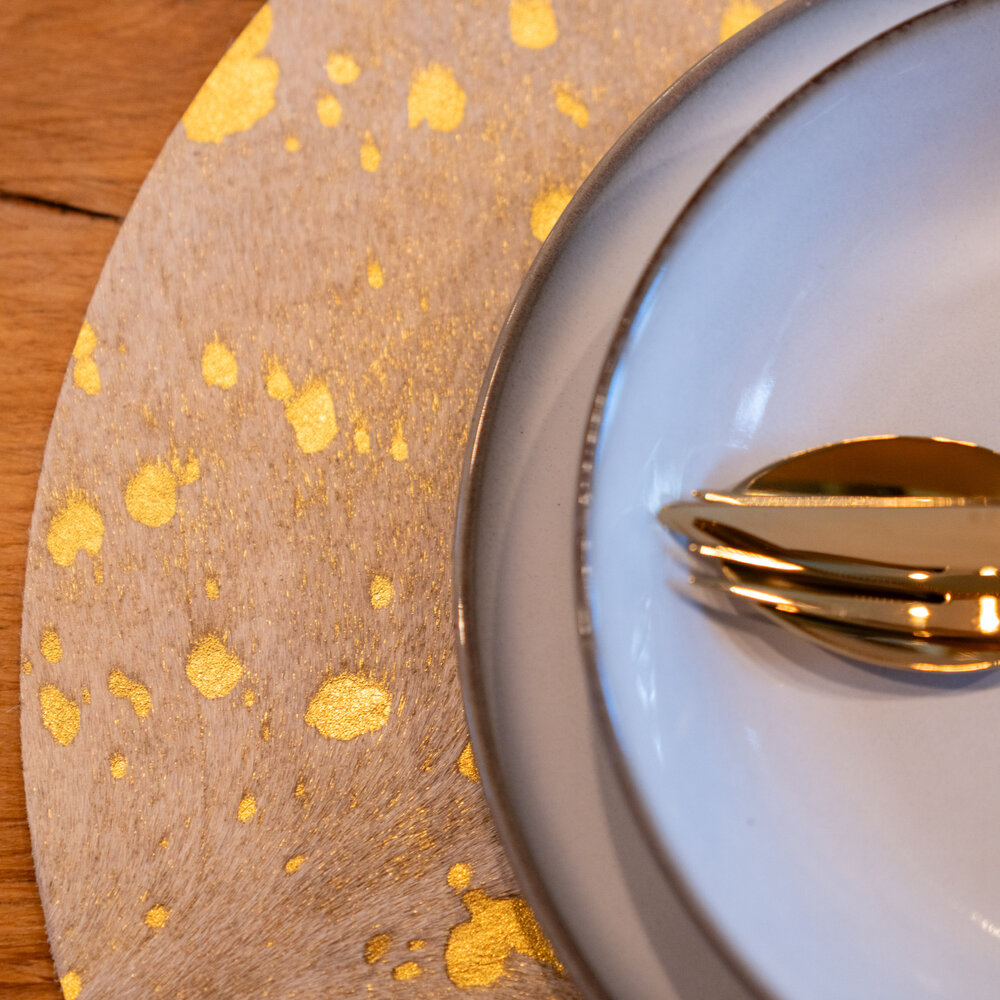 Placemat/onderlegger beige goud