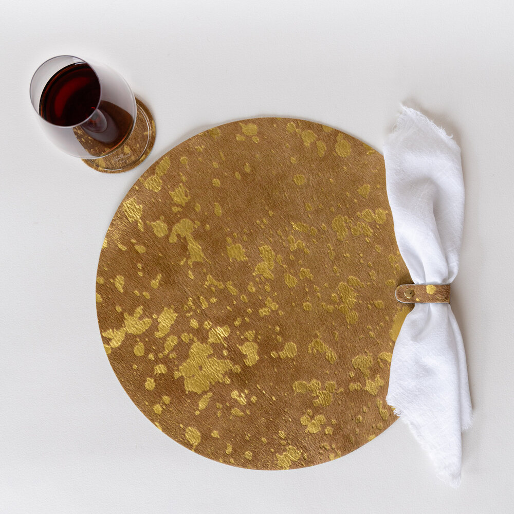 Placemat | onderlegger - bruin - goud