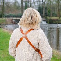 Harnas voor &eacute;&eacute;n camera - Cognac
