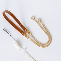 Telefoonkoord cognac goud