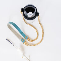 WIjnglashouder aqua goud