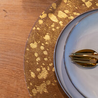Placemat/onderlegger bruin goud