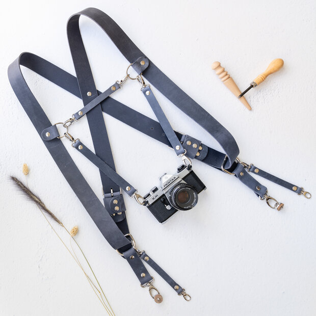 Extra camera attachment for harness - Vintage blue