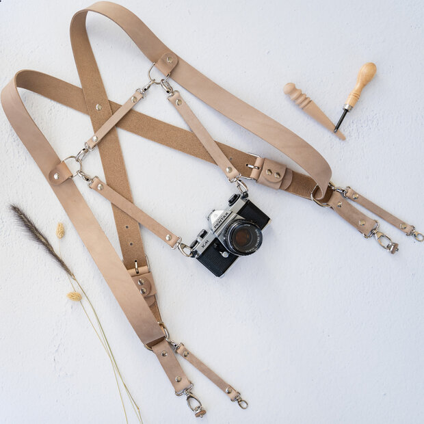 Extra camera attachment for harness - Vintage beige