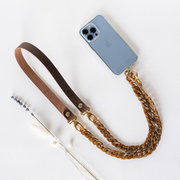 Telefoonkoord buffel bruin groen