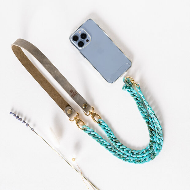 Telefoonkoord groen - aqua