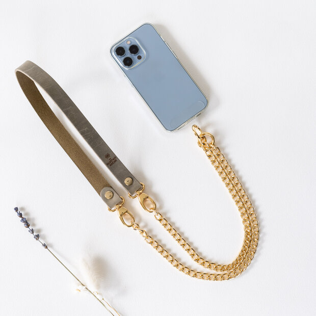 Telefoonkoord groen - goud