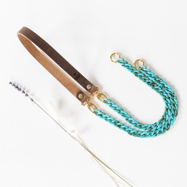 Telefoonkoord buffel bruin - aqua