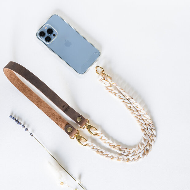 Telefoonkoord buffel bruin - beige