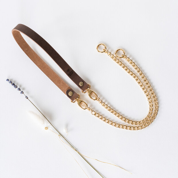 Telefoonkoord buffel bruin - goud