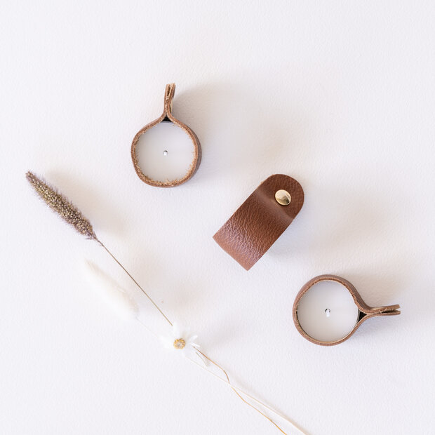 Waxinelichthouder bruin