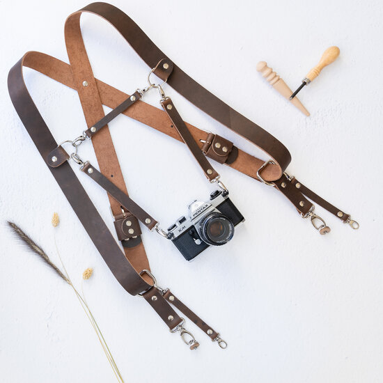 Extra camera attachment for harness - Buffalo brown